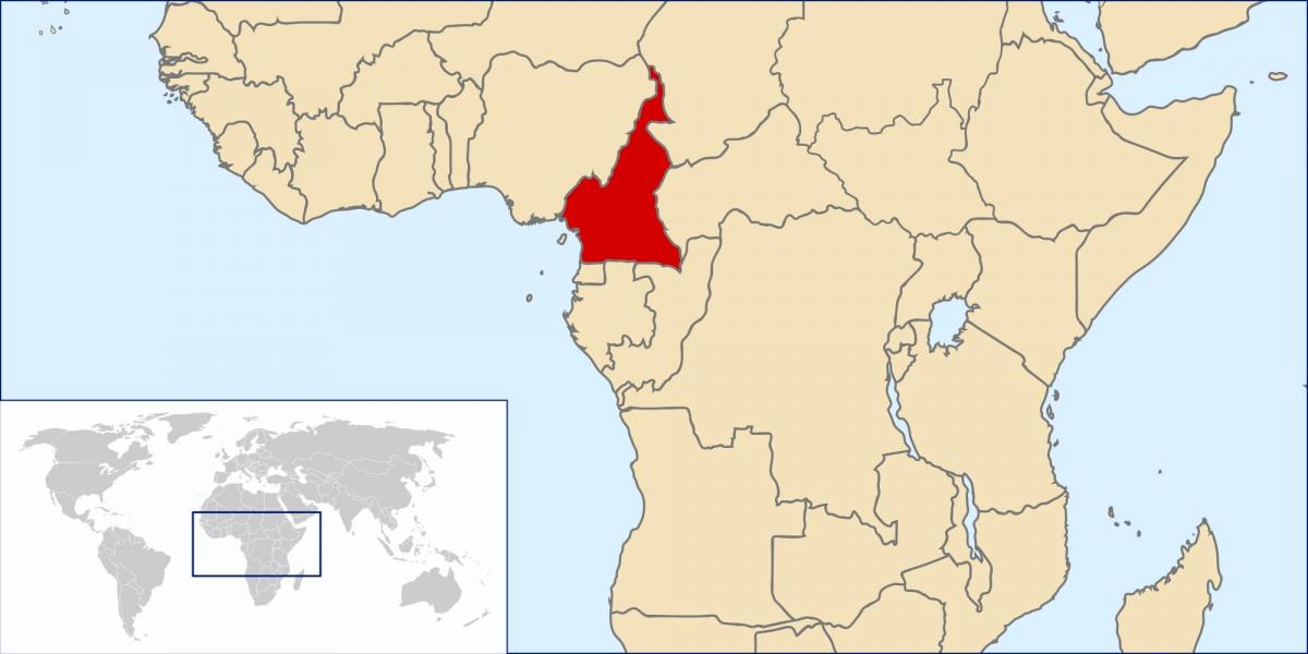 Kameroen locatie op de kaart van de wereld