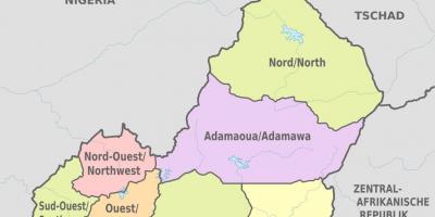 Kaart van de administratieve Kameroen