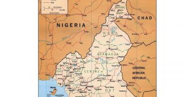 Kaart van zuid-Kameroen