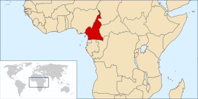 Kameroen locatie op de kaart van de wereld